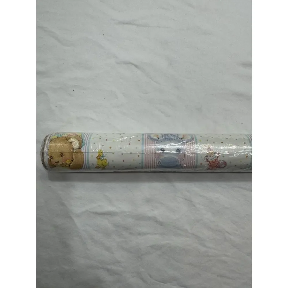 VINTAGE Hallmark Kids Baby Wrapping Paper‎ NEW ROLL 15 SQ FT